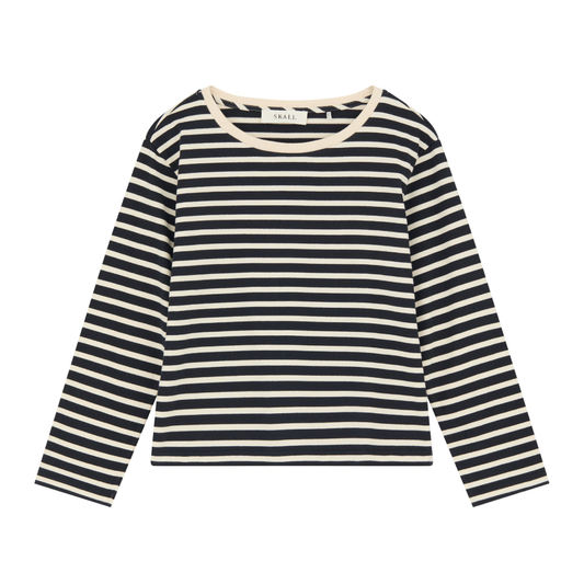 Marron Oversized Blouse, Navy/Off White Stripe