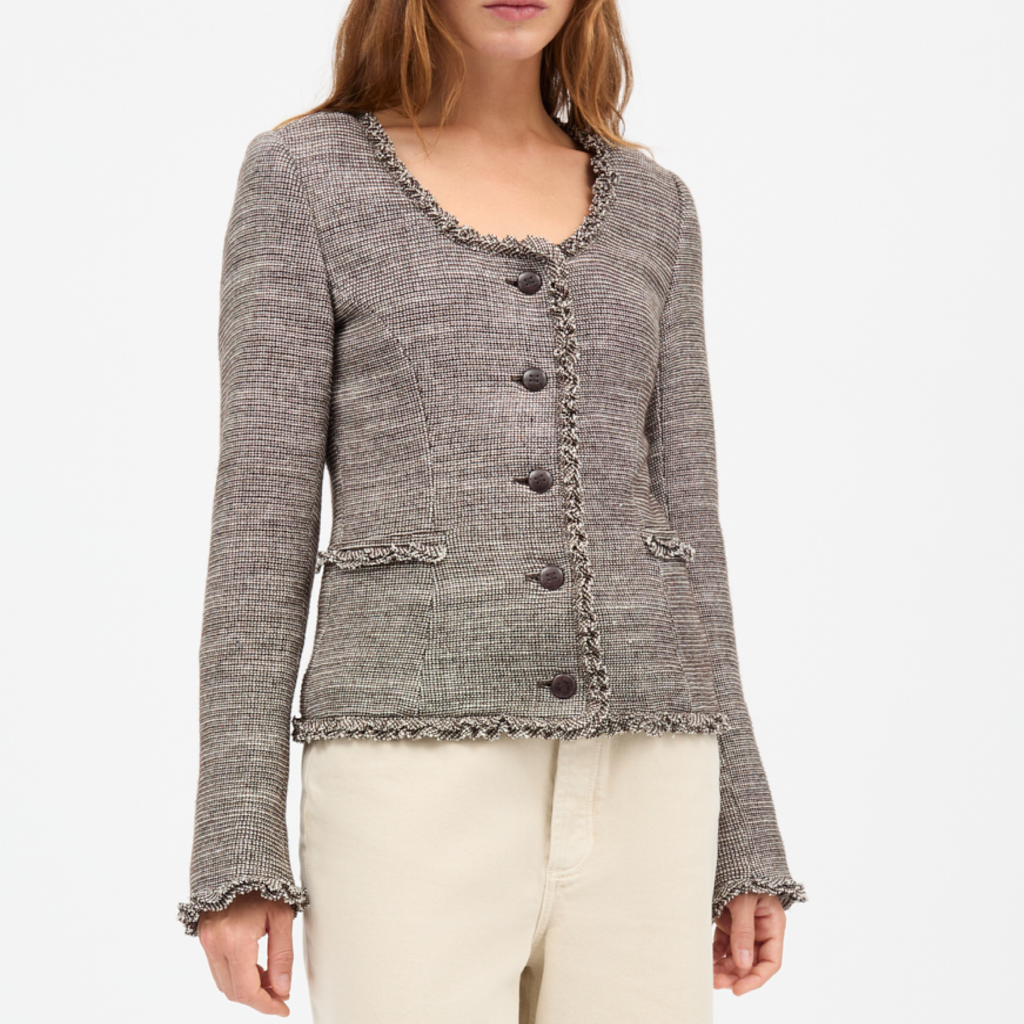 Rosa Jacket, Brown/Ecru