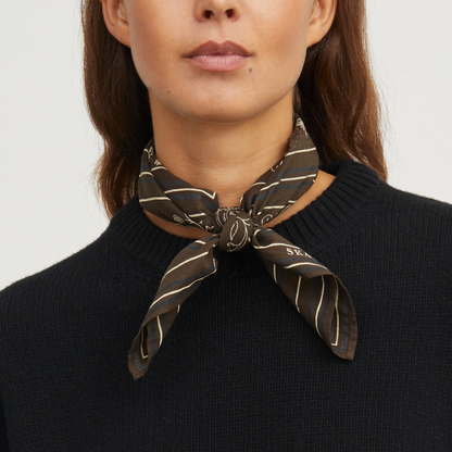 Skall Classic Scarf, Dark Brown (55x55 cm)