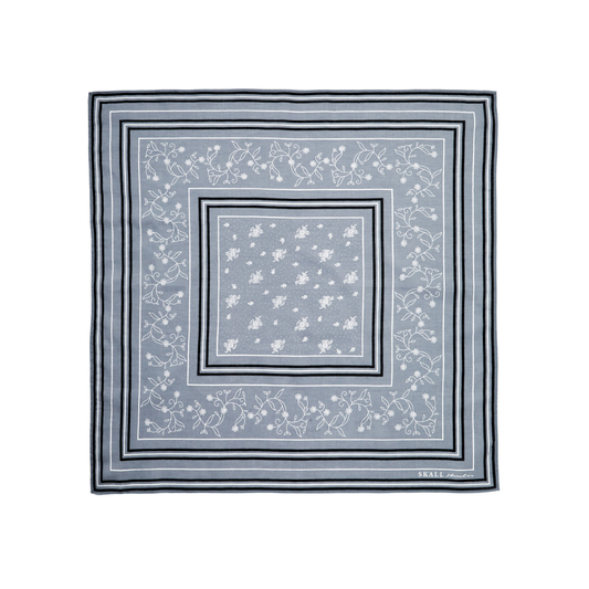 Skall Classic Scarf, Vintage Blue/White/Black (55x55 cm)