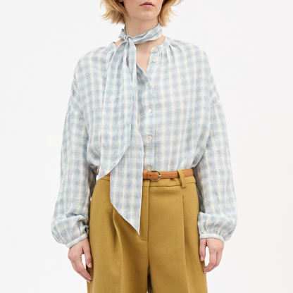 Cilla Shirt, Purple/Blue Check