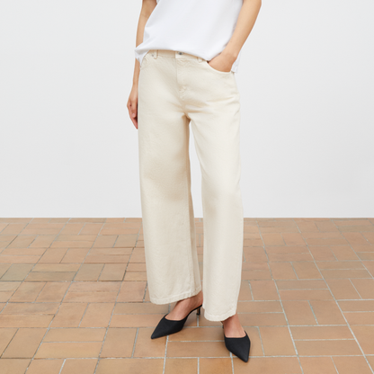 Taylor Cropped Jeans, Ecru