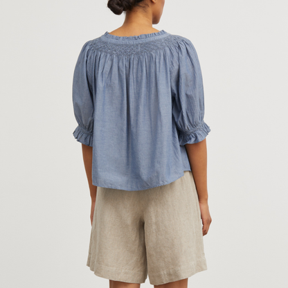 Fairy Top, Blue Chambray