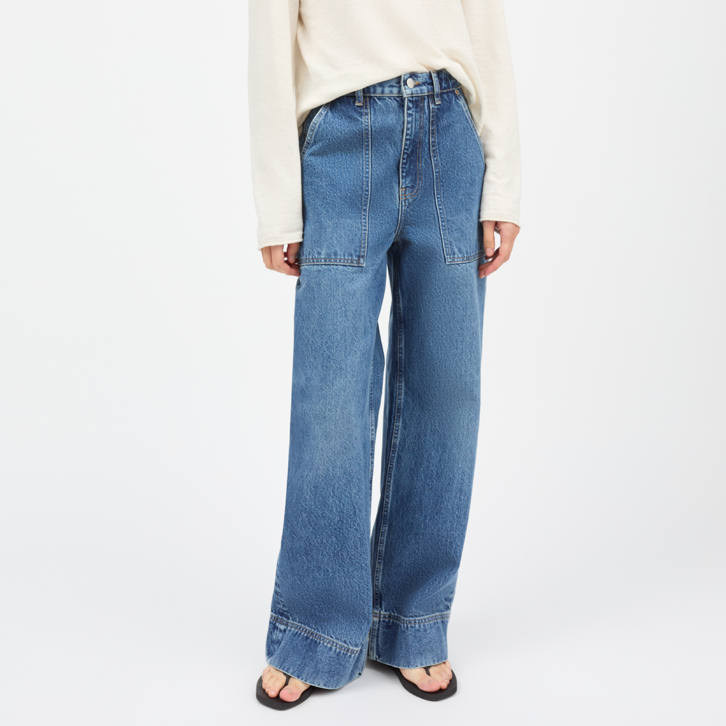 Heather Highwaist Jeans, Slouchy Blue