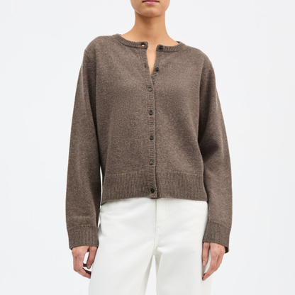 Senna Cardigan, Brown Mélange
