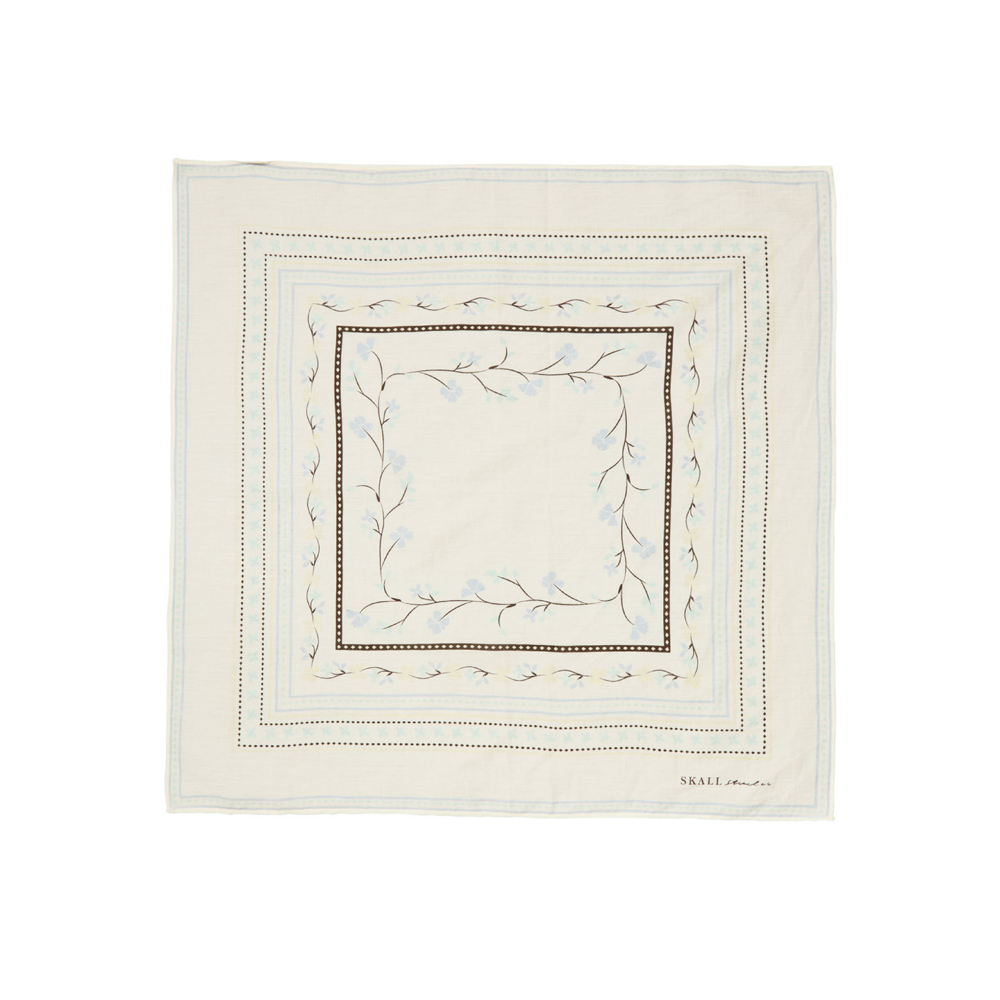 Skall Floral Scarf, Off White (55x55 cm)