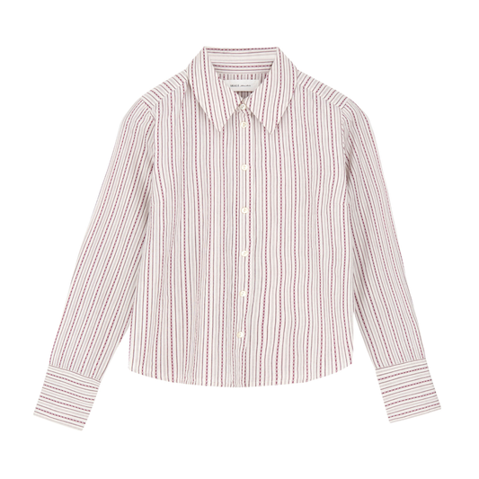 Fauna Shirt, Raspberry/Cream Stripe