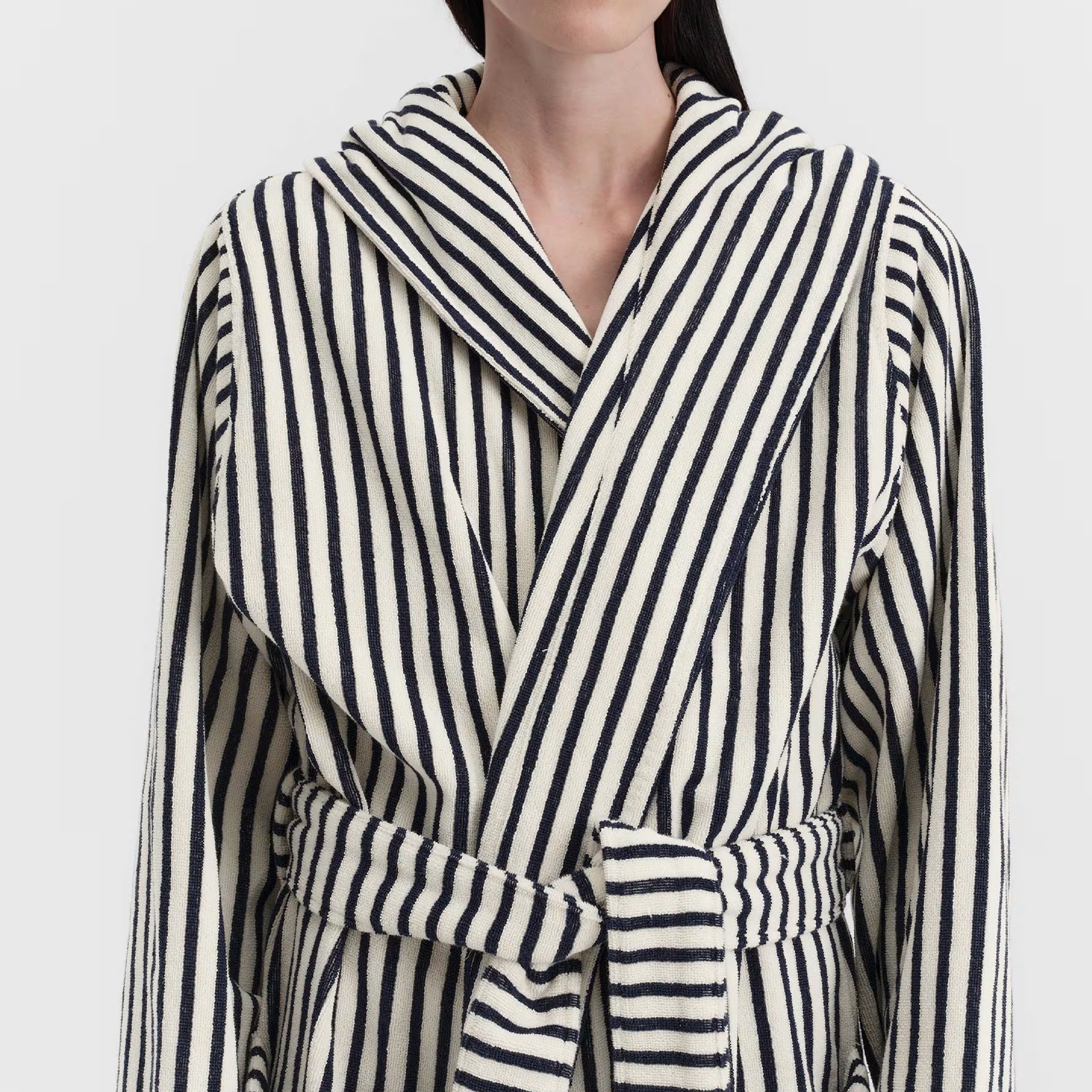 Hooded Bathrobe, Sailor Stripes
