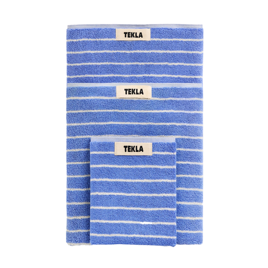 Terry Towel, Clear Blue Stripes