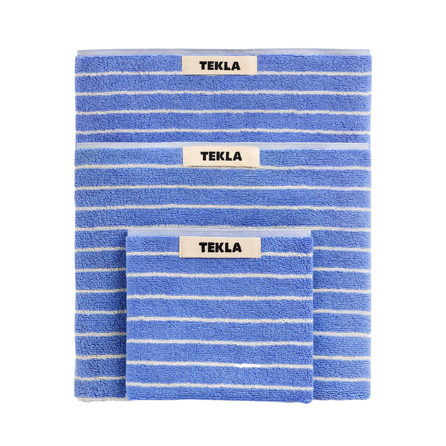 Terry Towel, Clear Blue Stripes