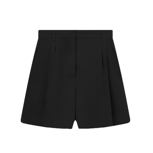 Prisk Crepe Georgette Shorts, Black