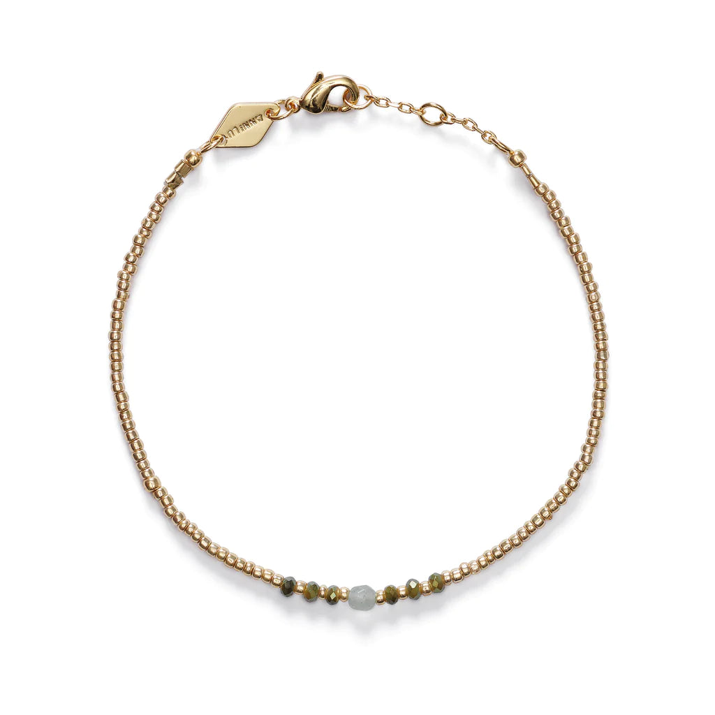 Bead &amp; Gem Bracelet, Sea Green