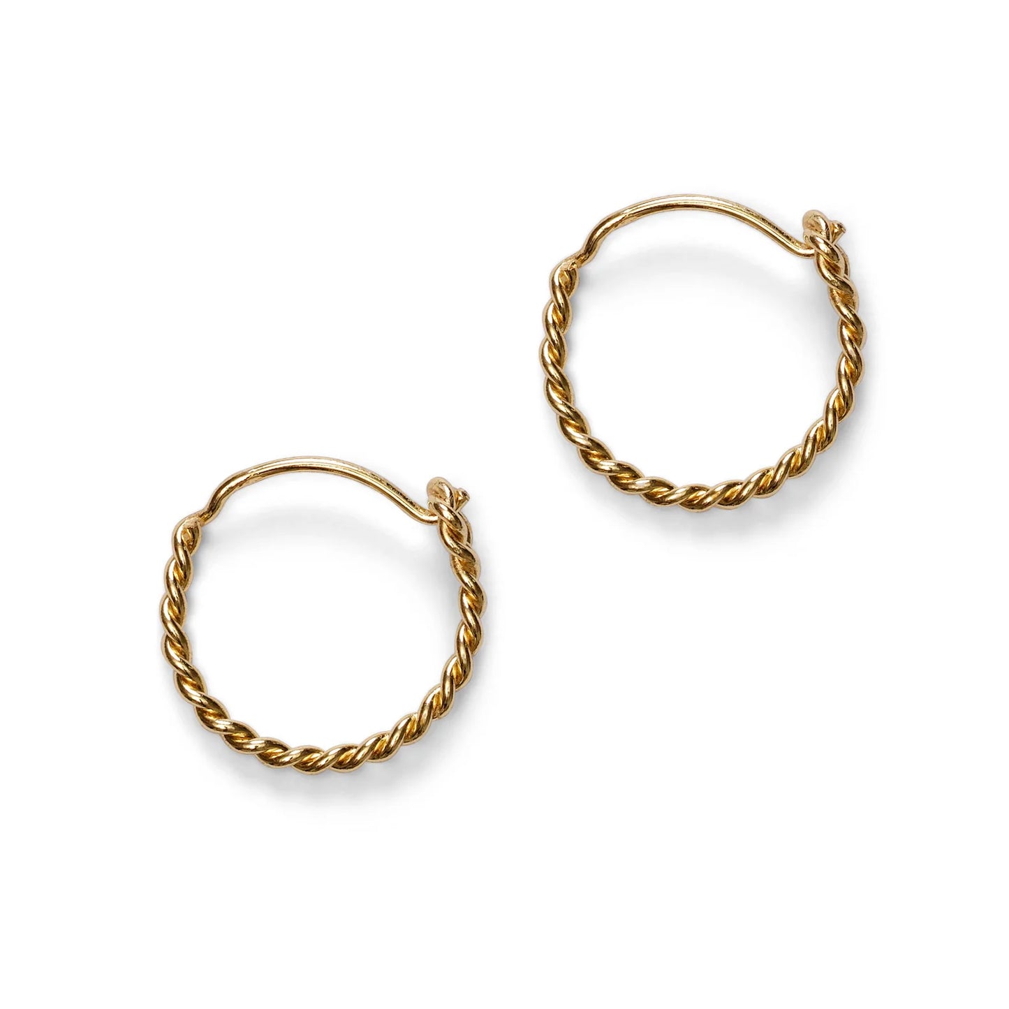 Twisted Hoop Petit Earrings, Gold