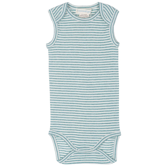 Baby Tank Body Stripe, Lake/Offwhite