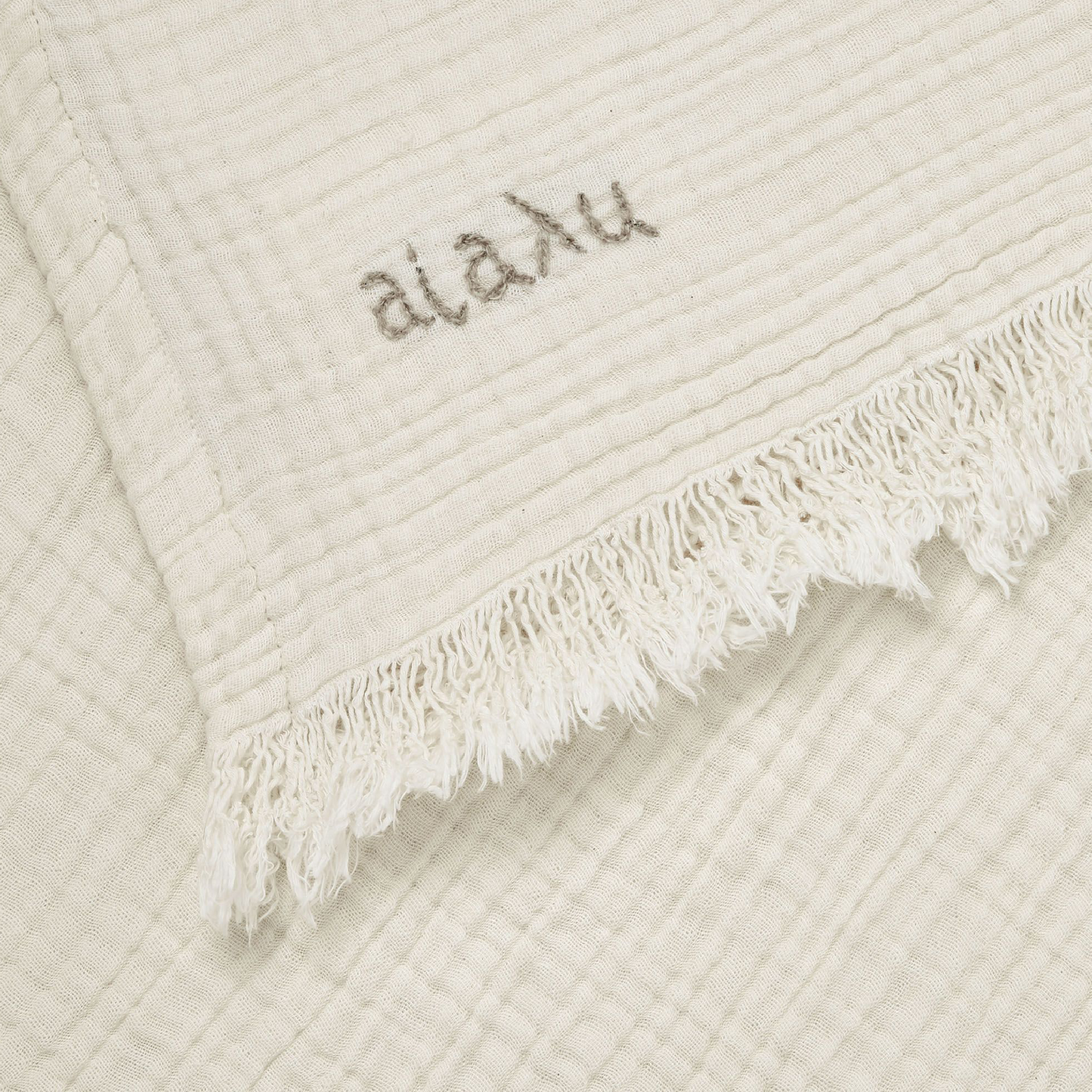 Cotton Throw Rug, Pure Ecru (150x200) 
