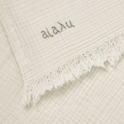 Cotton Throw Rug, Pure Ecru (150x200) 