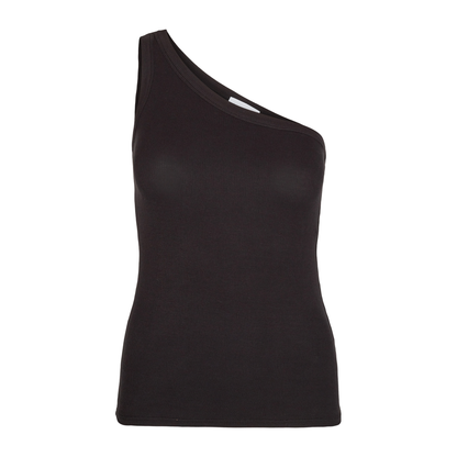 Ika One-Shoulder Top, Black