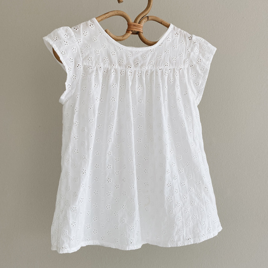 Daisy Baby Top, Natural White
