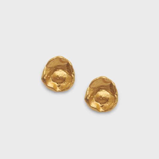 Clam Earrings, Gold Plated