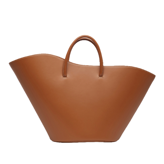 Open Tulip Tote Large, Caramel