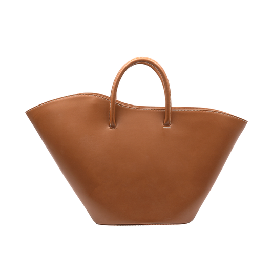 Open Tulip Tote Medium, Caramel