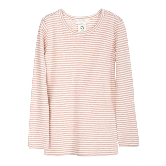 Slim Blouse Stripe, Clay/Offwhite