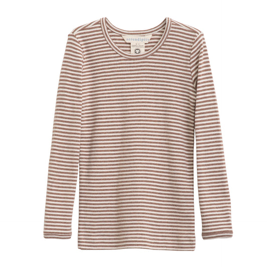 Slim Bluse Stripe, Acorn/Offwhite