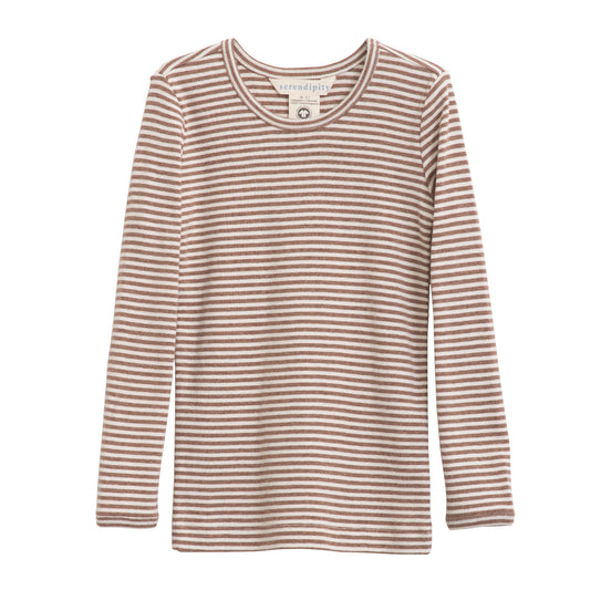 Slim Blouse Stripe, Acorn/Offwhite 