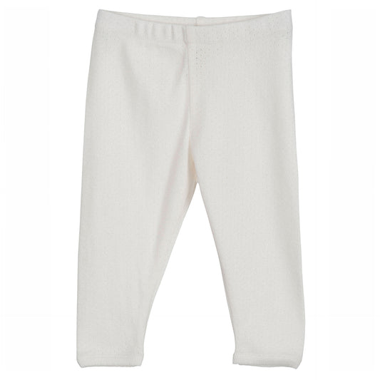 Baby Leggings, Pointelle Offwhite