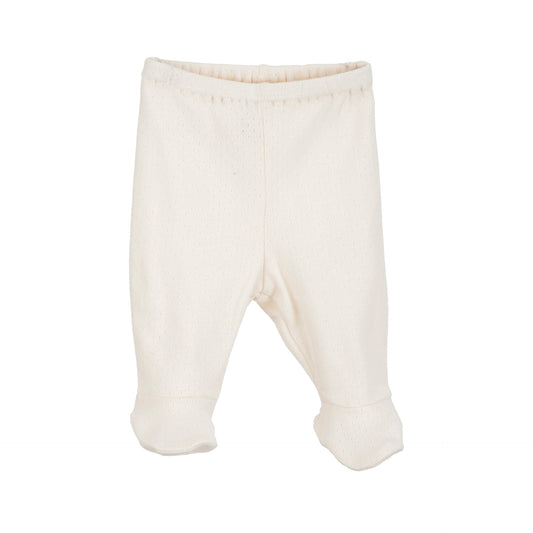 Newborn Pants M. Feet, Pointelle Offwhite