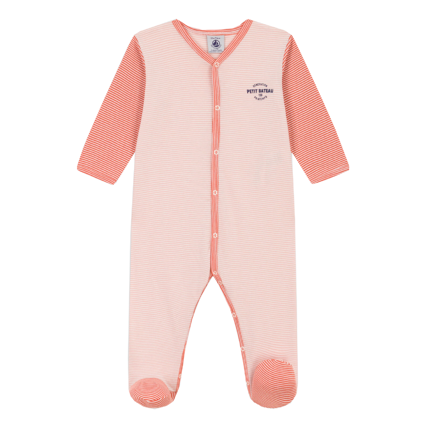 Jumpsuit With Feet, Pinstriped Pink