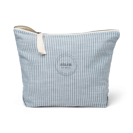 Pouch Striped Toiletry Bag, Indigo