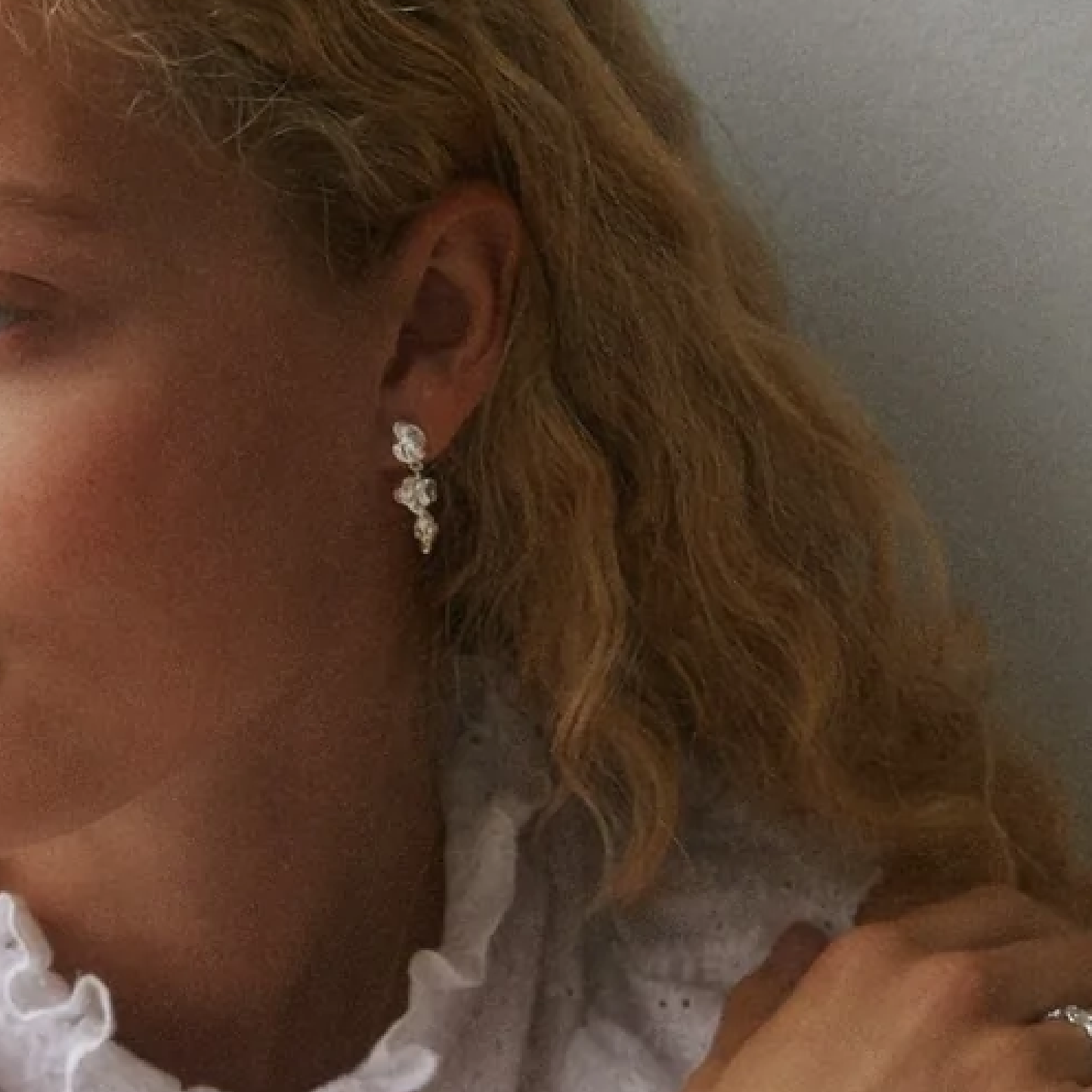Pia Earrings, Silver