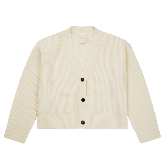 Premium Ribbed Cardigan, Cloud