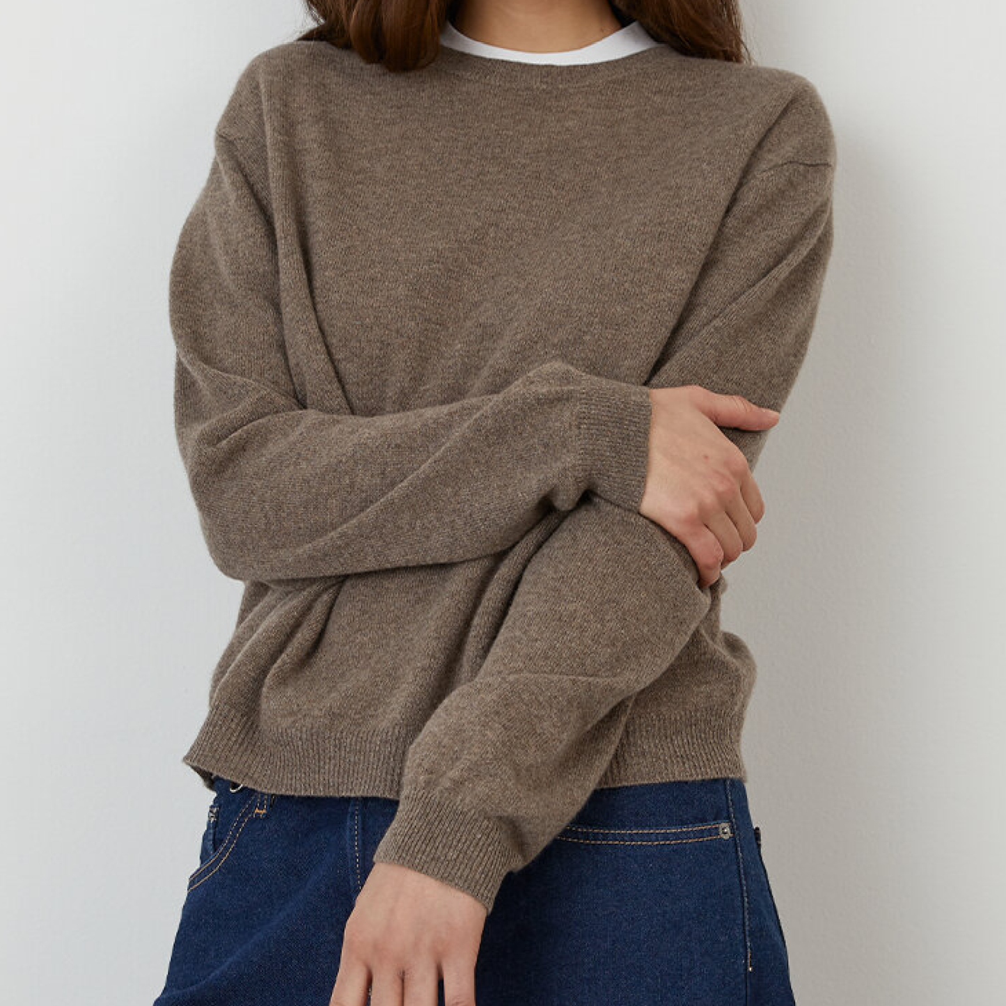 Womens Boxy O-neck, Truffle