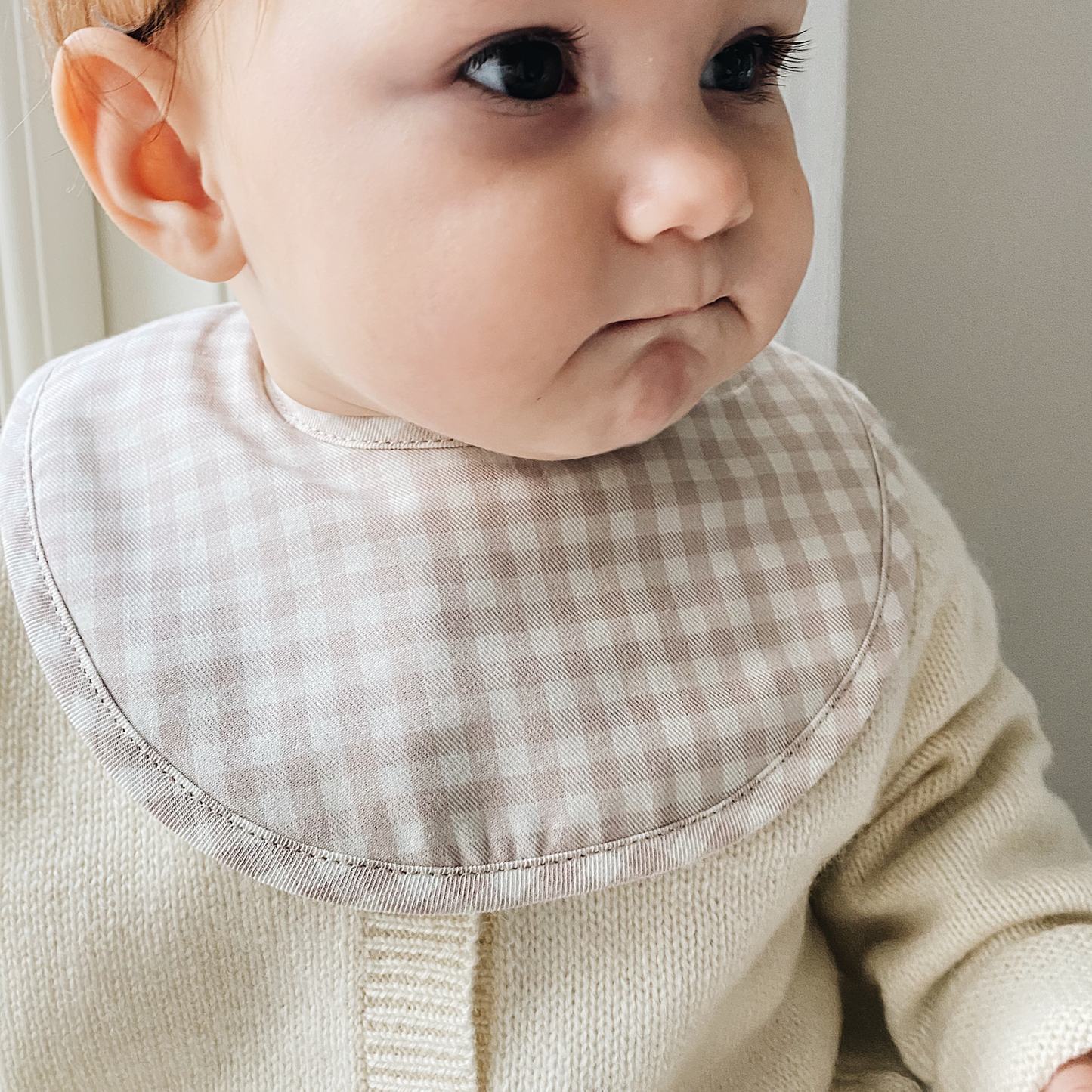 Bibi Bib, Blue/Beige Gingham (Sæt á 2)