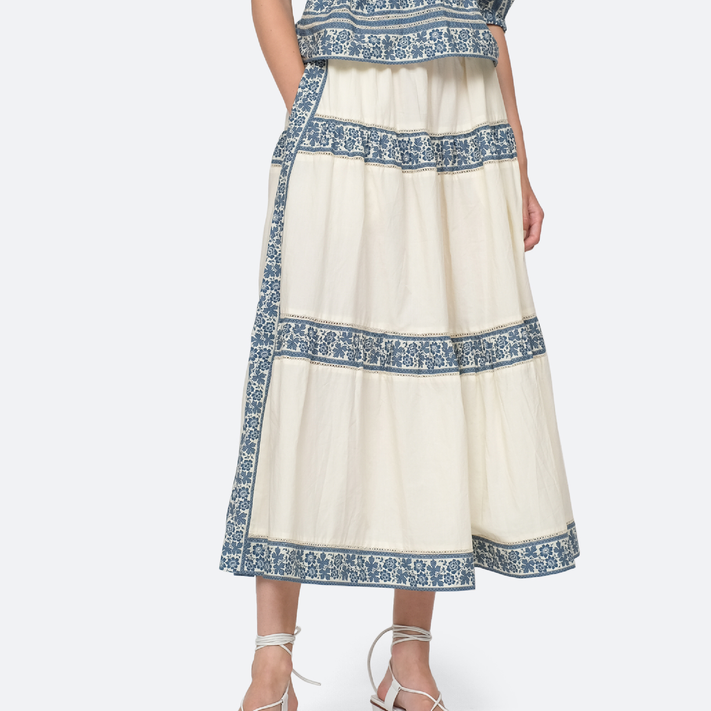 Arlo Print Skirt, Blue