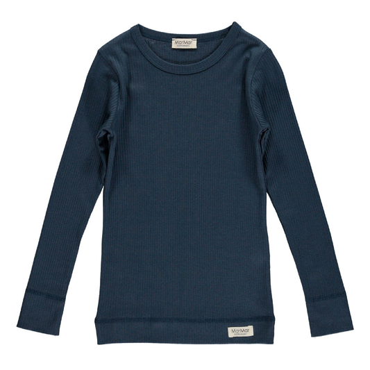 Long-sleeved Modal Blouse, Blue