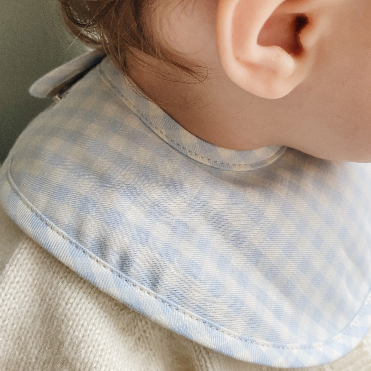 Bibi Bib, Blue/Beige Gingham (Sæt á 2)