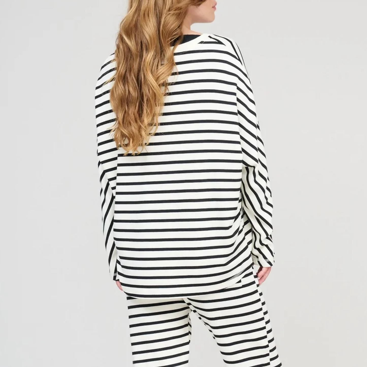Wave Sweat Blouse, Navy/White
