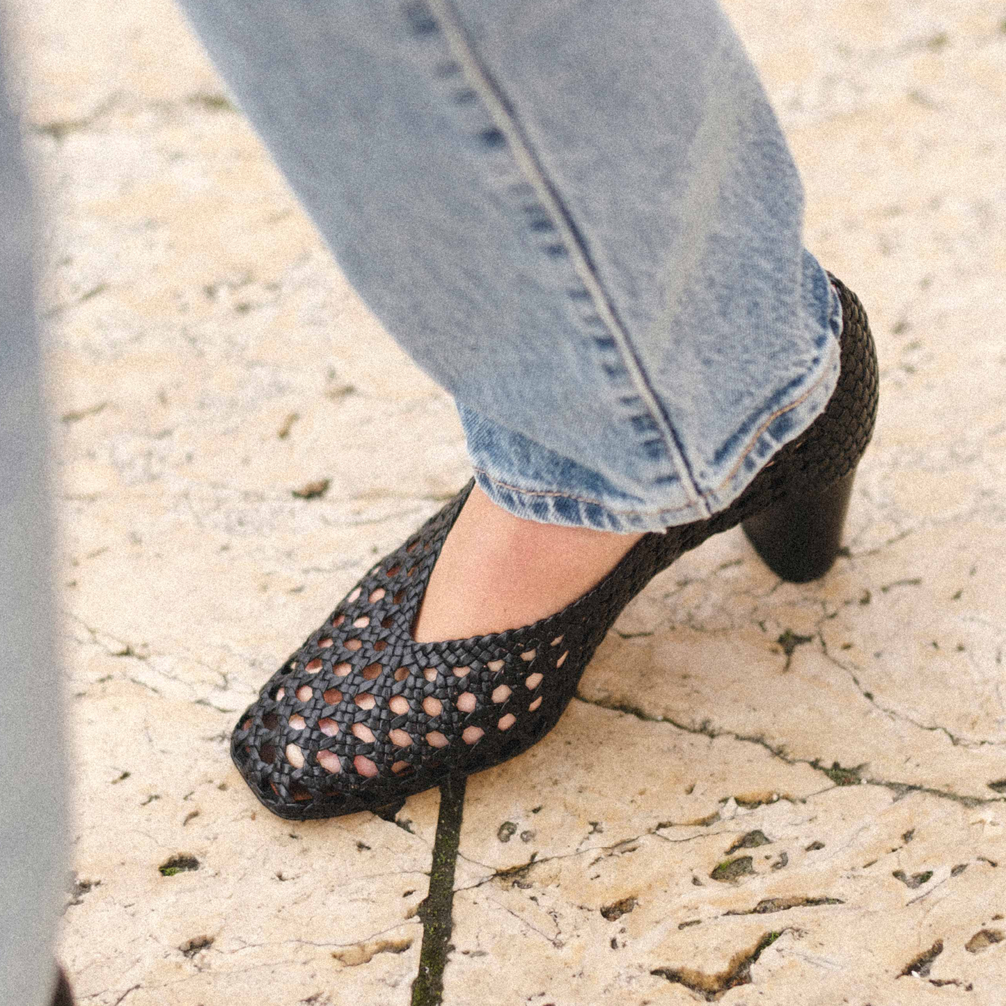 Sessi Hand-braided Stiletto, Black