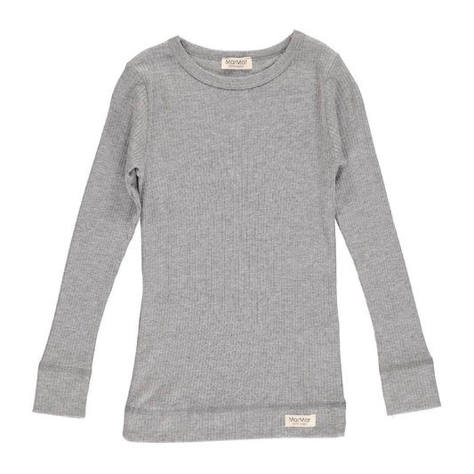 Long-sleeved Modal Blouse, Gray Melange