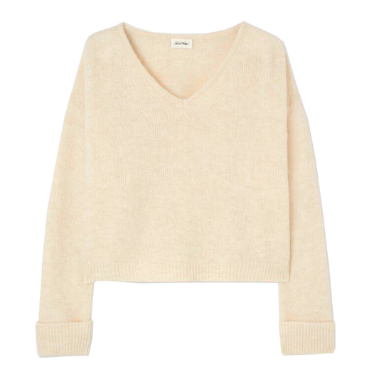 East Strik V-Hals, Creme