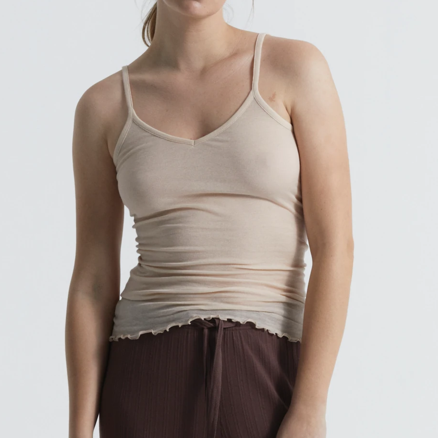 Cotton Spaghetti Top, Rosie Beige