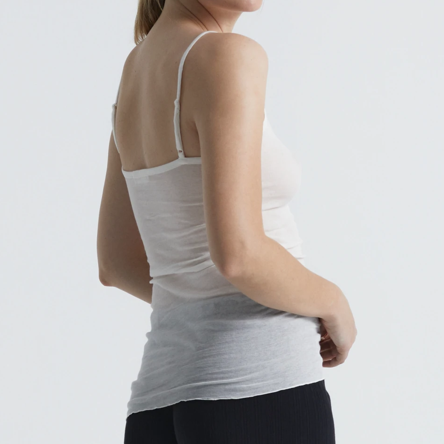 Cotton Spaghetti Top, Off White