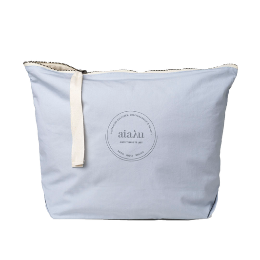 Pouch Heavy Poplin Toiletry Bag, Blue Glass 