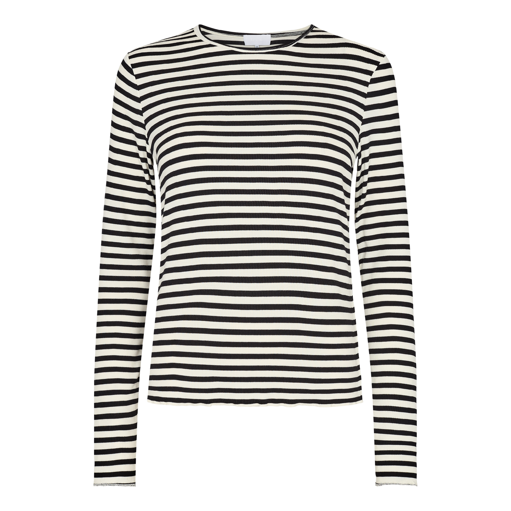 Ika 11 Langærmet Bluse, Off White/Sort