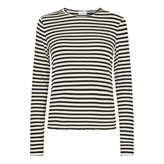 Ika Long Sleeve Blouse, Off White/Black 