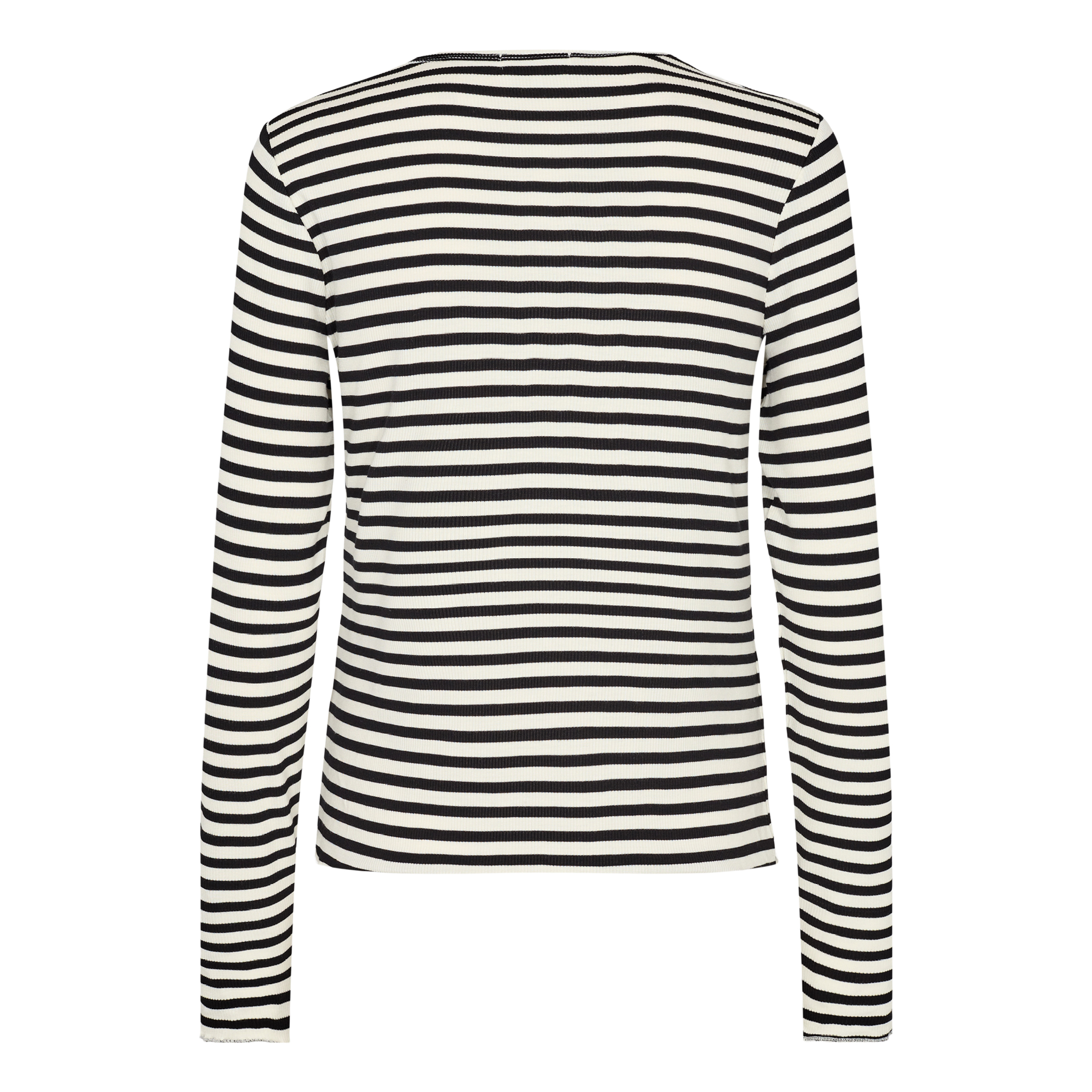 Ika 11 Langærmet Bluse, Off White/Sort