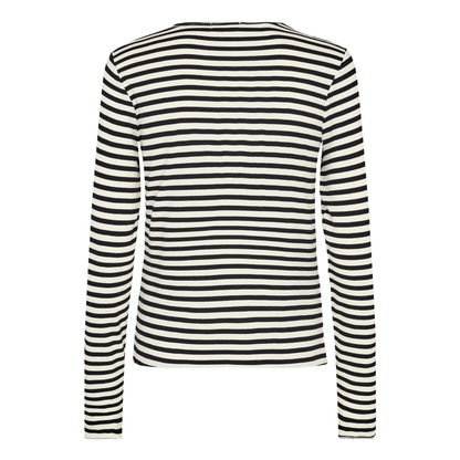 Ika Long Sleeve Blouse, Off White/Black 